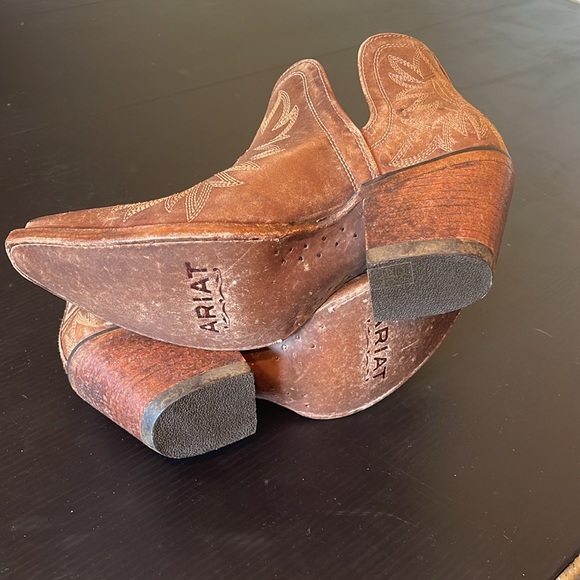 Ariat Brown Leather Booties Size 8 - Picture 5 of 5